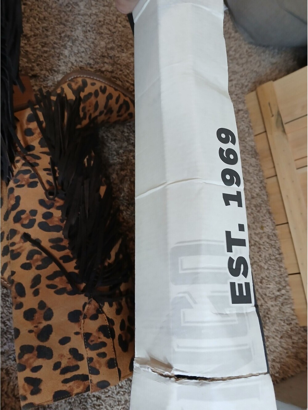 Dingo Women's Twister Leopard Print Fringe Boots Size 8M - Picture 5 of 6